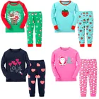 Пижама детская, с рисунком кошки, динозавра, совы, пижамные комплекты для мальчиков, для девочек, Новогодняя одежда