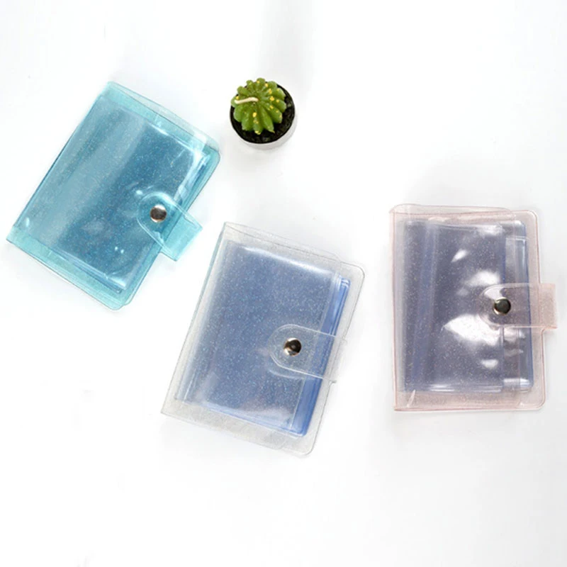 

New 32 Photos 3 Inch Mini Photo Album Glitter Transparent Card Photo Sticker Instax Picture Holder Storage Organizer Album