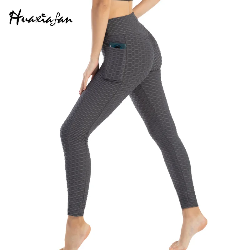 

Huaxiafan Casual Sports Pants Women with Pockets Elastic Oversized Summer Y2K Ladies Workout Gym Long Pants Female 2021 New