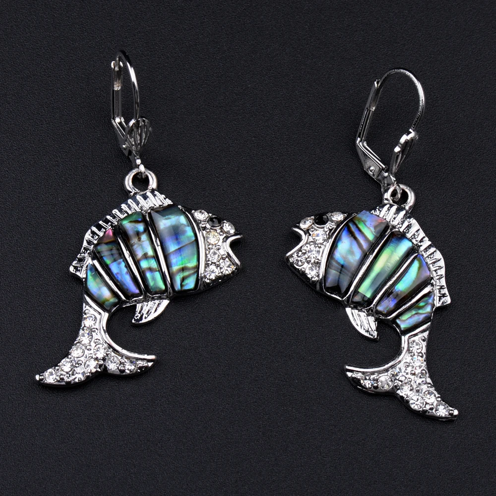 Богемные серьги для женщин натуральная раковина Abalone висячая люстра большая рыба