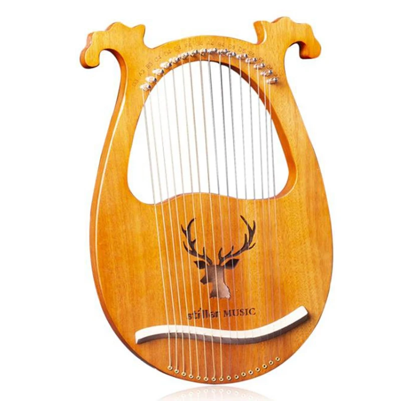

Lyre Harp,Greek Violin,16 Wooden String Harp Solid Wood Mahogany Lyre Harp with Tuning Wrench for Music Lovers Beginners