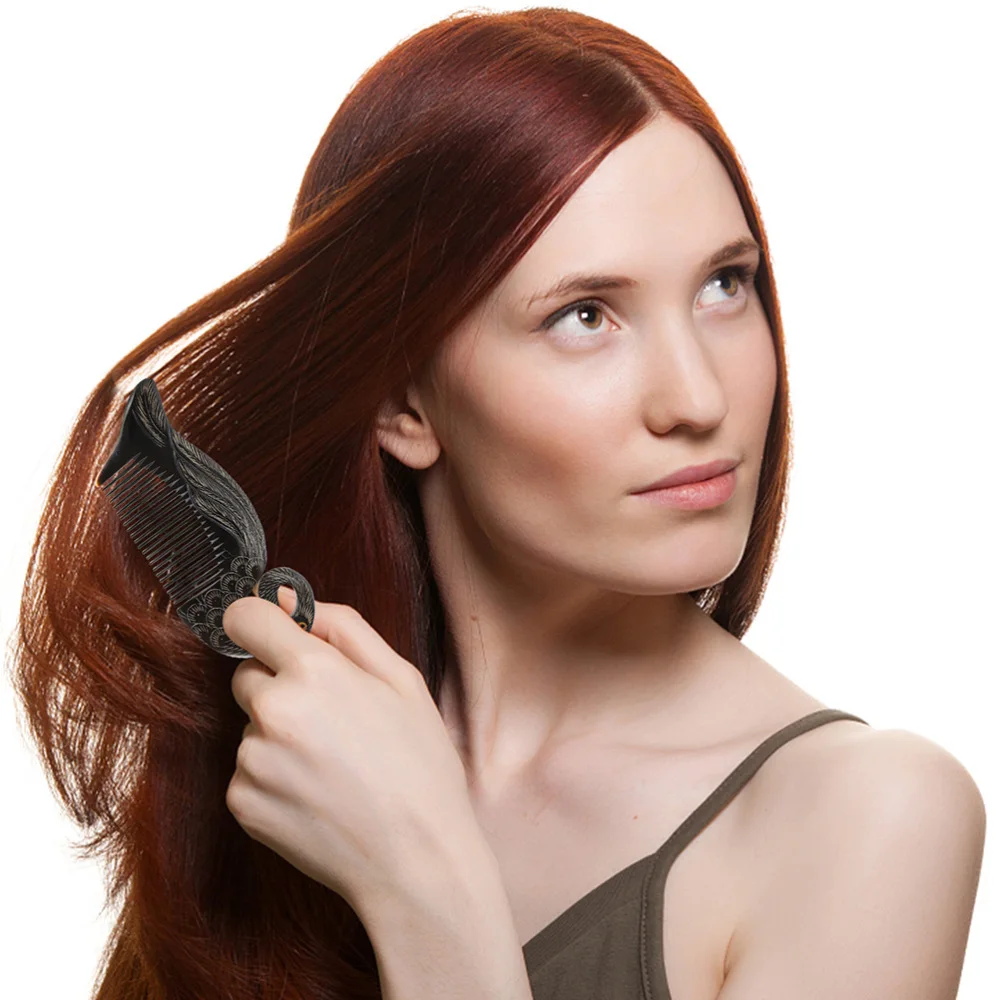 

2Pcs Hairdressing Hair Combs Portable Combs Massagers for Head (Black)