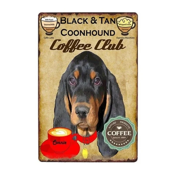 

Dog Coffee Club Poster Vintage Metal Tin Signs Retro Plaque Cafe Decorative Pub Plate Decoration Home Decor 20x30cm