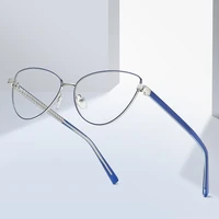 2022 optical glasses frame for women prescription myopia cat eye anti blue light eye glasses computer eyeglasses alloy eyewear