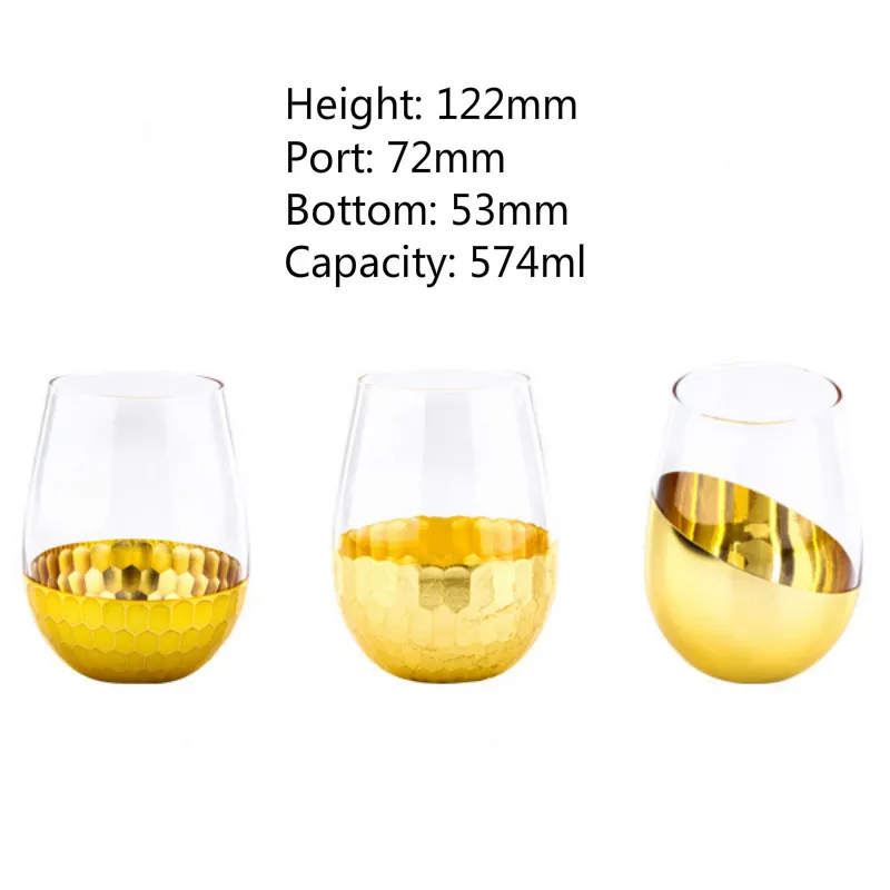 574 мл креативная пивная стеклянная чашка высокотемпературная позолоченная для