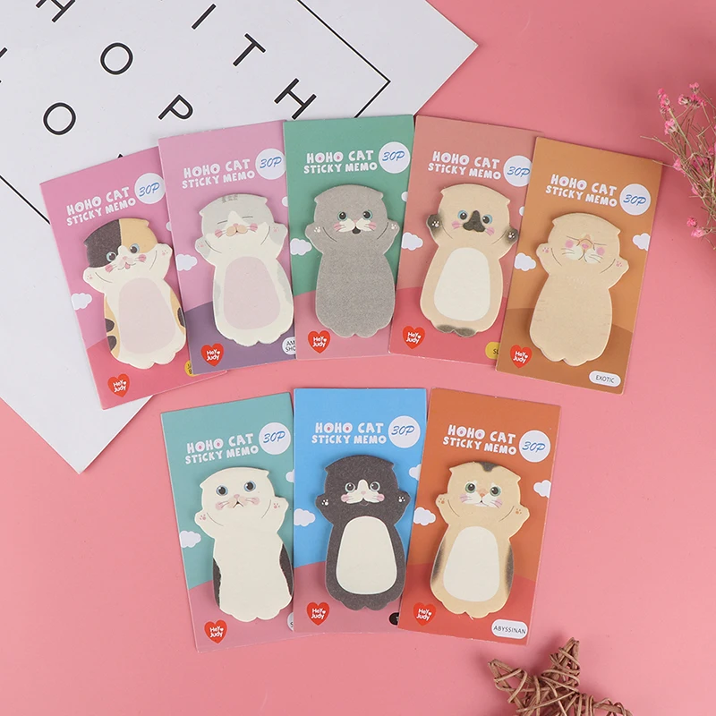 

1PC Cartoon Cat Sticky Memo Pad Marker Note Planner Stickers Cute Stationery Office Accessories School Supplies