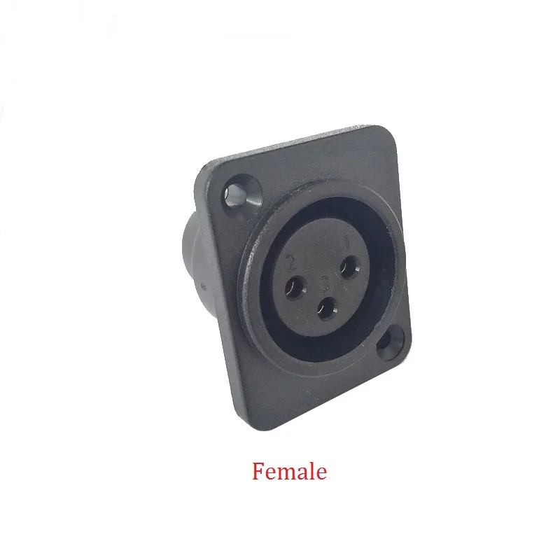 Female XLR разъем 3PIN мужской Fmale Джек пластиковые квадратные медные ножки Микрофон Джек провод разъем XLR Джек - Цвет: Female