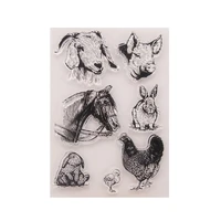 pig horse chicken rabbit clear stamps transparent silicone stamp for diy scrapbooking paper card craft tools