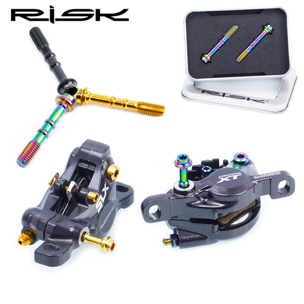 

RISK Titanium Screw For Bicycle Oil Disc Brake Clamp Mountain Road Bike Caliper Bolts for SHIMANO XTR SRAM All series Oil Tube