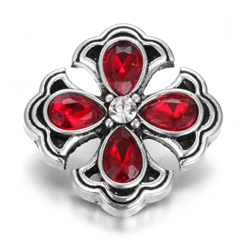 6 шт./лот новые кнопки ювелирные изделия со стразами красные 18 мм металлические