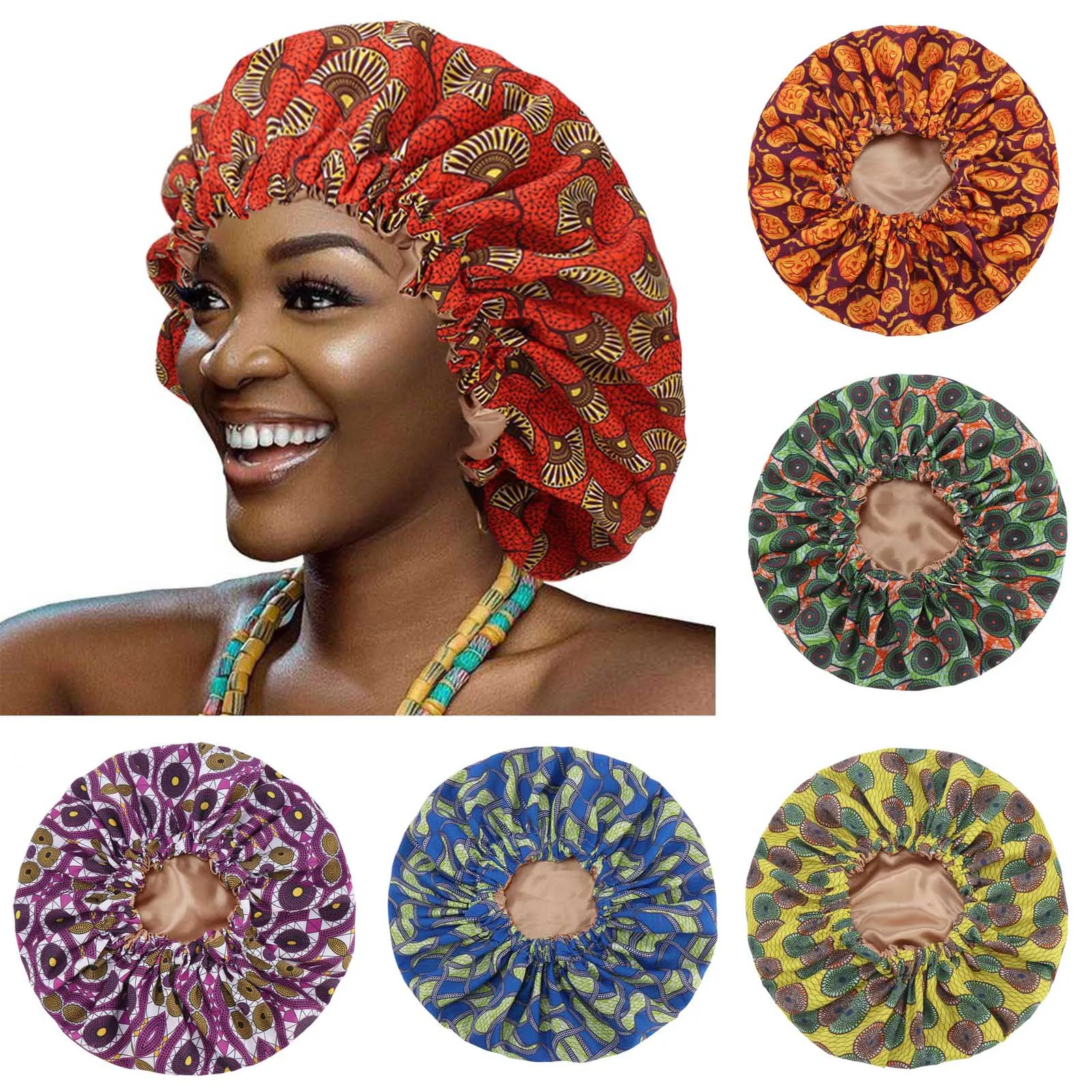 Для женщин больших размеров Сатиновые подкладочные капот в африканском стиле
