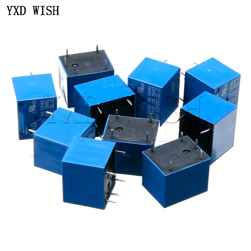50 шт./лот реле SRD 05VDC SL C 09VDC 12VDC 24VDC 5В 9В 12В 24В 10A 250VAC 5PIN T73 Мощность реле|Реле| |