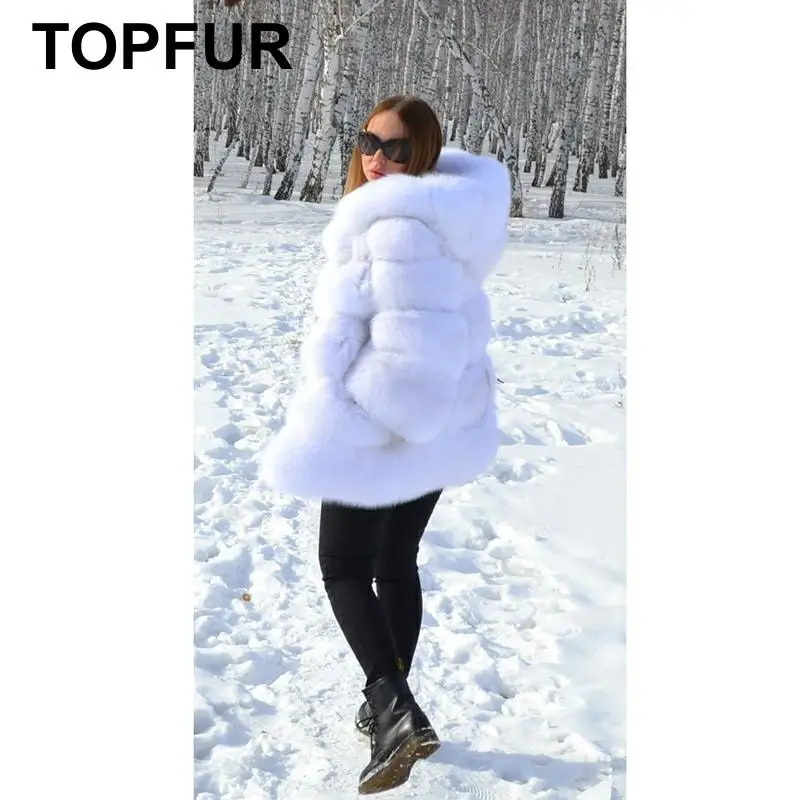 TOPFUR Новое модное зимнее женское пальто из натурального меха для женщин