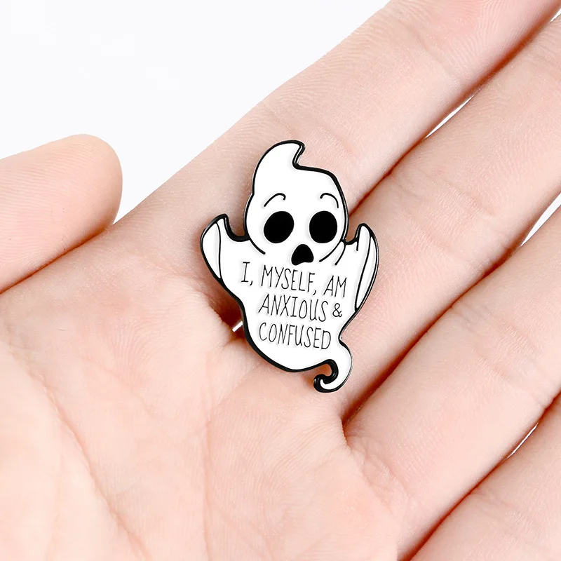 

Ghost Brooch Halloween Creative Gifts Hat Badges Pins Metal Broches for Women Badge Pines Metalicos Jewelry Brosche Accessories