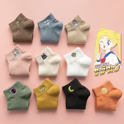 

anime Sailor Moon Luna cosplay Women Socks lolita socks Sailor Moon Cute girl adult cotton Socks accessories sailor moon socks
