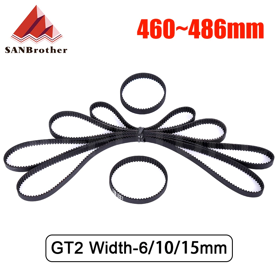 

3D Printer Parts GT2 Closed Loop Timing Belt Rubber 2GT 6mm460 462 464 466 468 470 472 474 476 478 480 482 484 486mm Synchronous