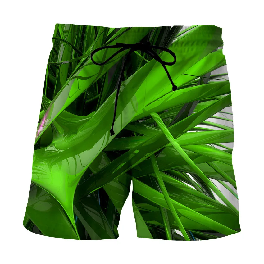 

2021 geometric 3D digital printing beach pants men's loose large size casual sports pants fashion trend shorts