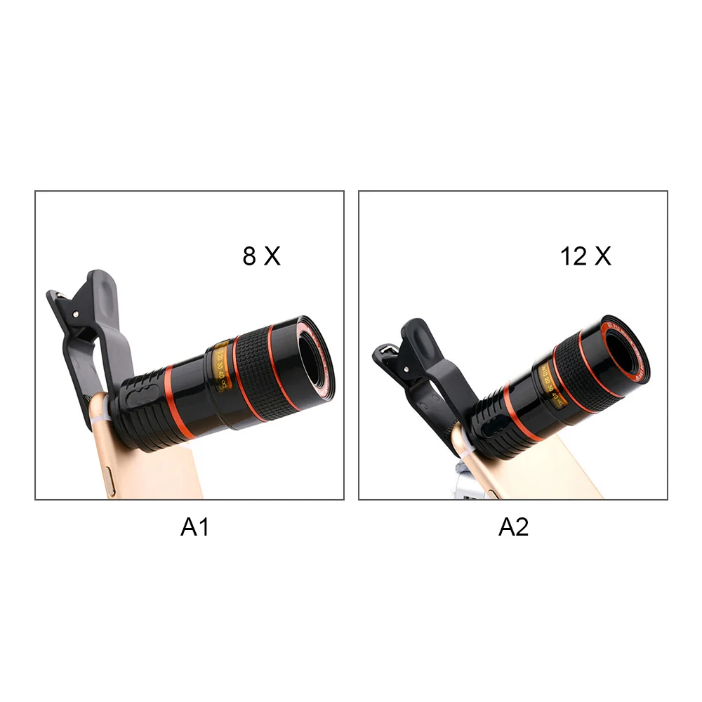 8x 12x мобильный телефон объектив клип оптический зум телескоп HD смартфон камеры