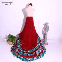 girls spanish dress flamenco cotton women ballroom waltz dance costumes foxtrot weacwq13