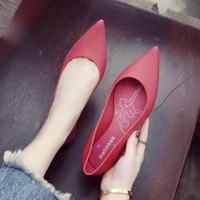 women pointed toe flat spring ladies slip on office career red shoe shallow female casual fashion comfortable jelly shoes