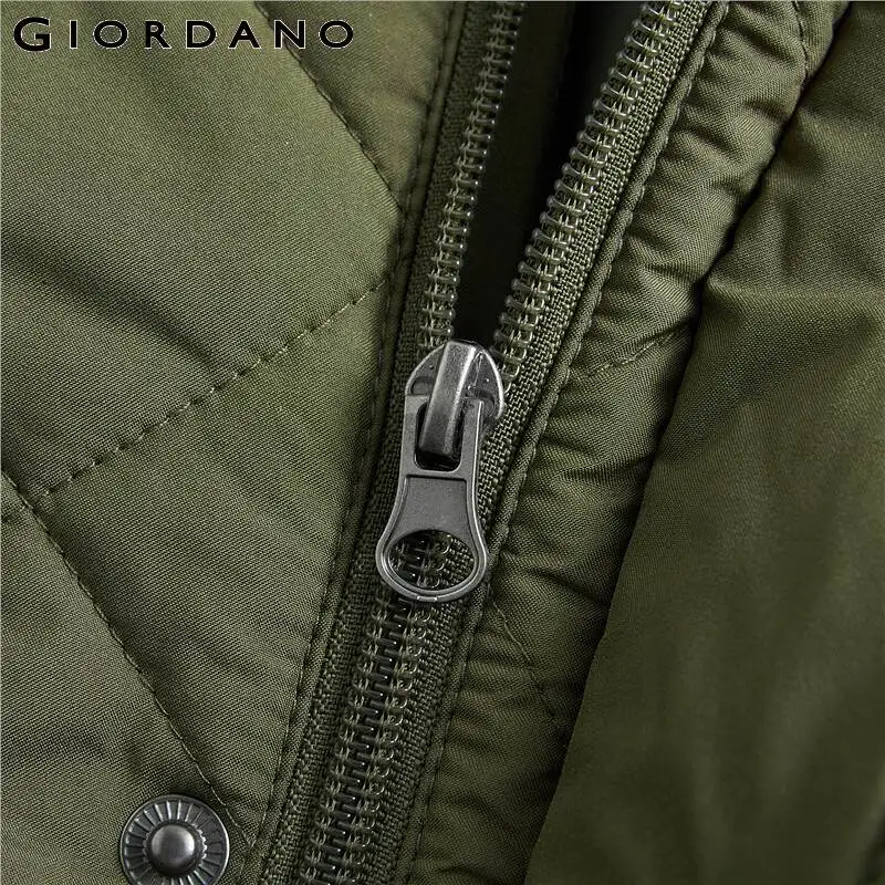 Мужская стеганая куртка Giordano повседневная бомбер с капюшоном и множеством