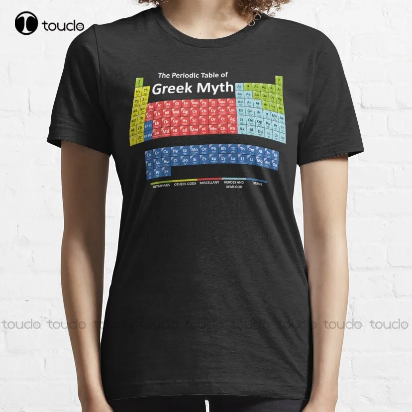 Классическая футболка с изображением периодического столика греческой