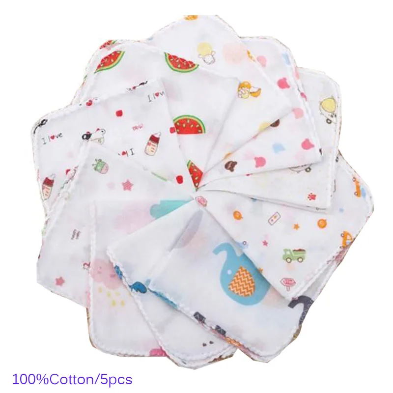 

Mini cartoon 100%cotton lace square 30CM baby Handkerchief children print face hand kids kitchen towels Hanky Gifts 5pcs/lot