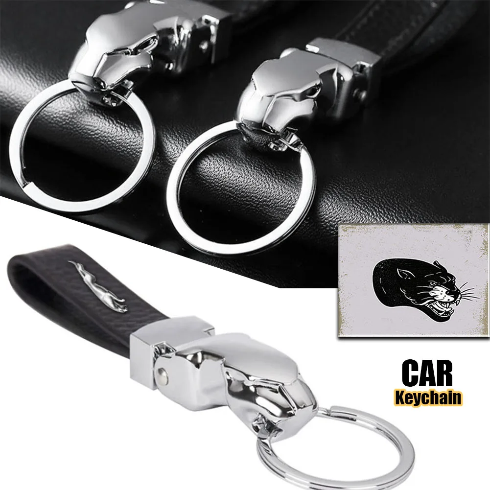 

Car Logo Leopard Head Leather Interior Keychain Car Accessories for Jaguar XF XK XJR XFR XJS XJL XFR Sportbrake Svr Et Car Tools