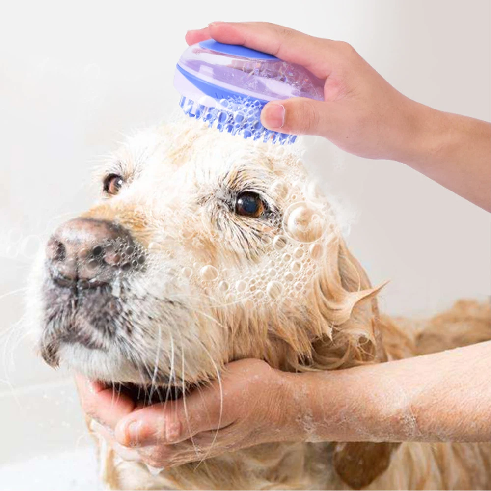 Шампунь вспенивание ПЭТ силиконовая расческа уход щетка для чистки питомца