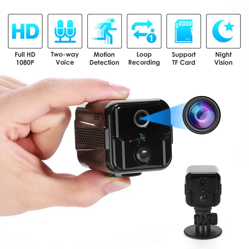 

Wireless Wifi 1080P Mini Camera Night Vision Cam Network P2P/AP Webcam Surveillance Vidicon Suport Hidden tf Card