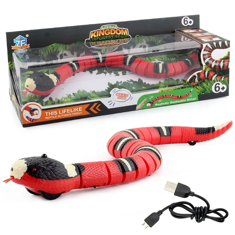 

Умная игрушка-змея, перезаряжаемая через USB, пластиковая Реалистичная имитация змеи, Хэллоуин