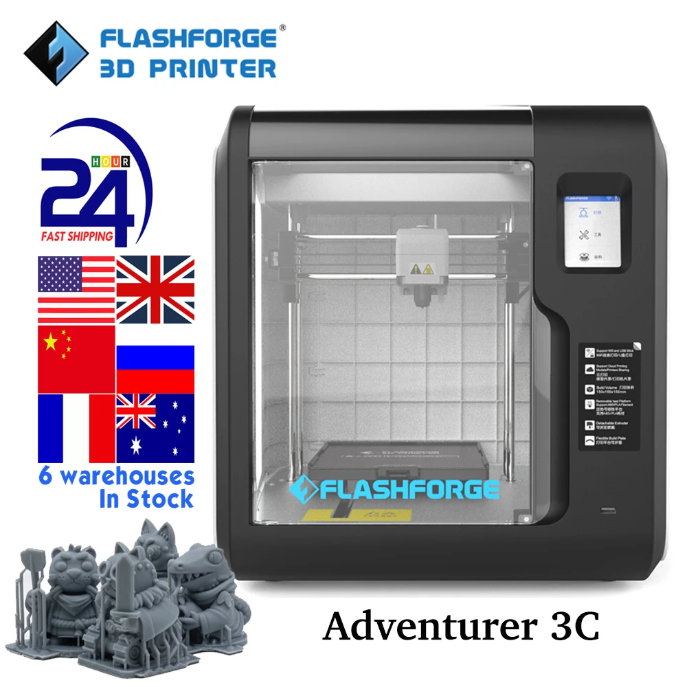 Billig Flashforge Adventurer 3C DIY 3D Drucker Automatische Nivellierung USB WIFI Wolke Druck Heizung Plattform FDM Impresora 3d Drucker