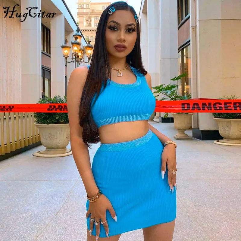 Женженское укороченный топ без рукавов Hugcitar сексуальные из 2 предметов