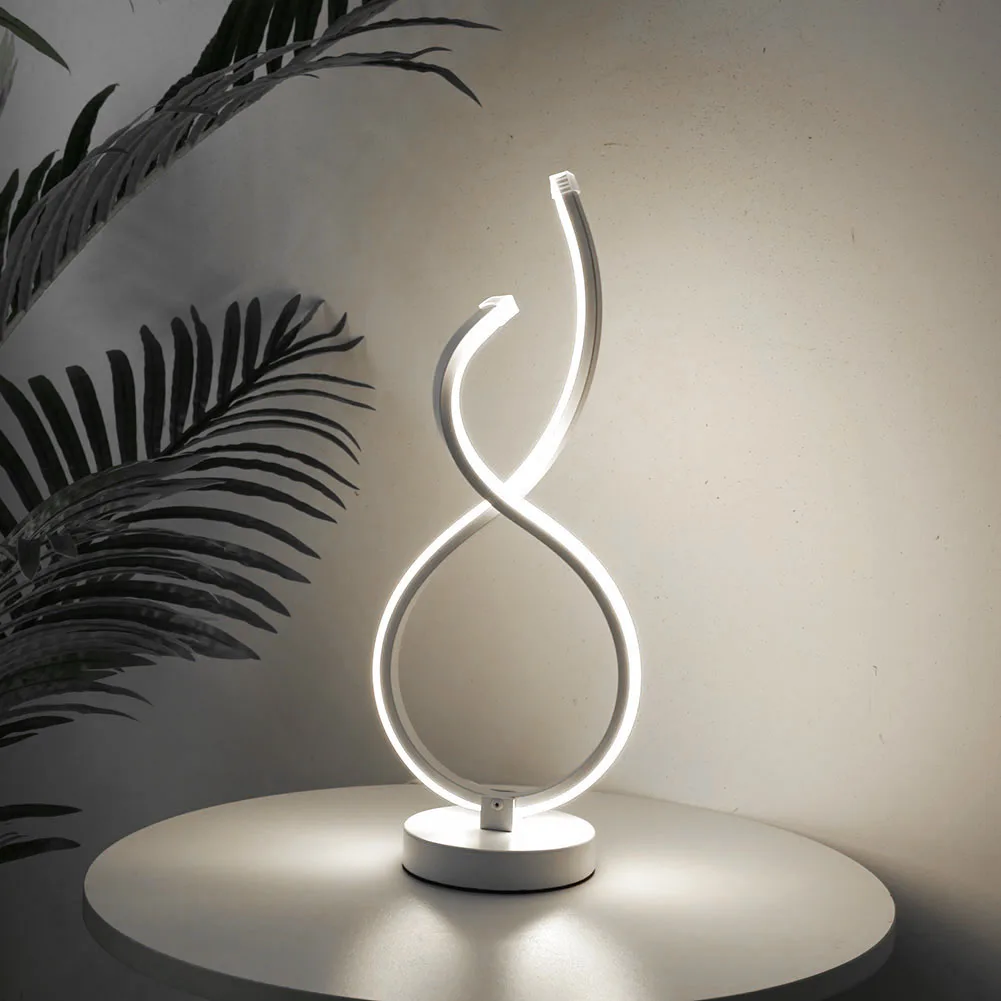 

Modern Table Lamp Acrylic Metal Desk Lamps Bedroom Bedside Decoration Home Living Study Room LED Lighting Fixture