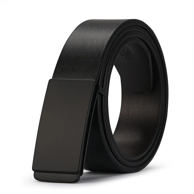 

New Men's Quality Design Pu 2nd Layer Leather Black Fashion Belts Male Jeans Belt Apparel Accessories For Men Trendy Casual Belt