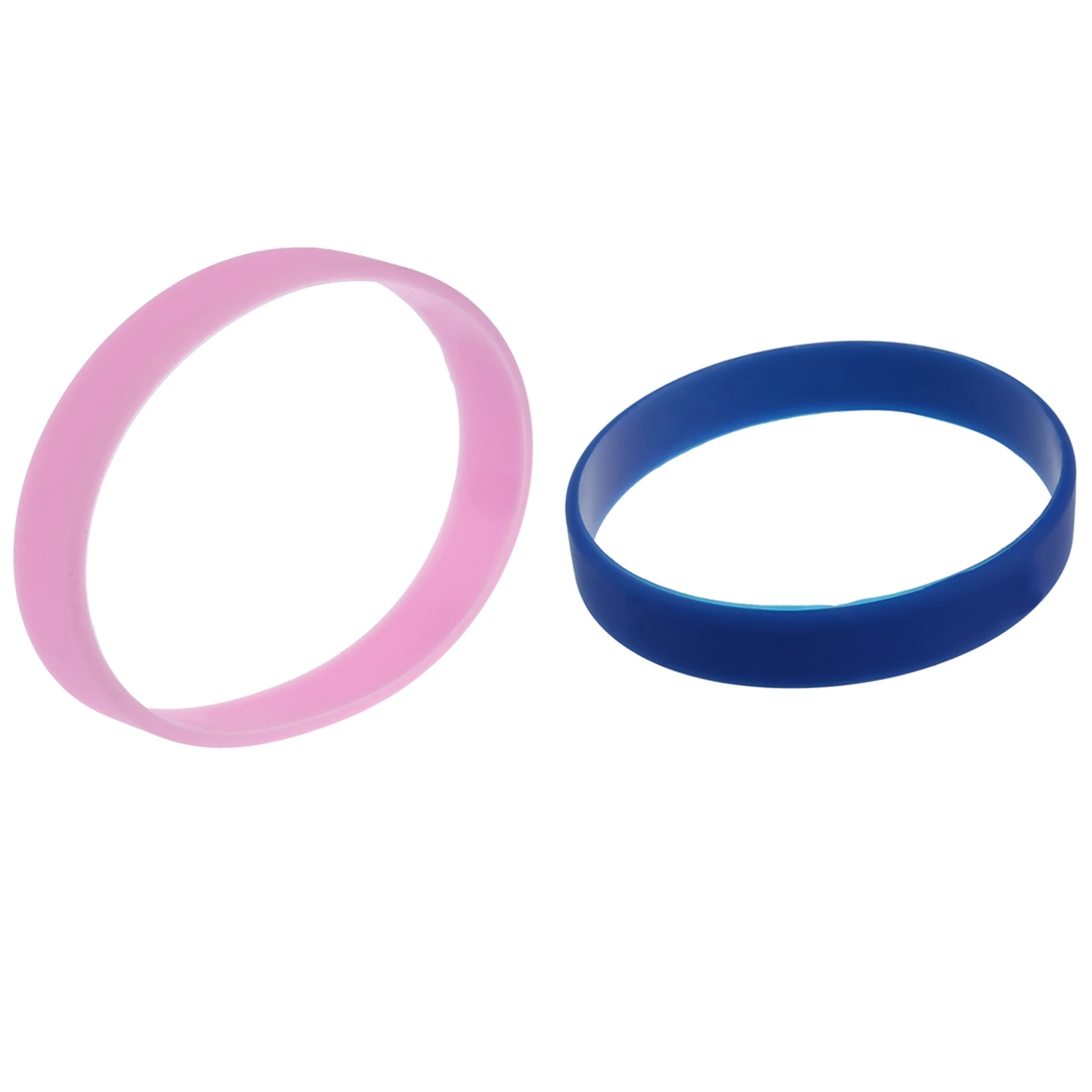 

2PCS Fashion Silicone Rubber Elasticity Wristband Wrist Band Cuff Bracelet Bangle, Pink & Dark Blue