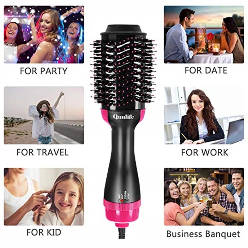 2 в 1 Фен щетка электрическая Горячая расческа Ионная Щетка для волос фен дробилка