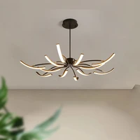 nordic matte blackwhite led iron chandelier for bedroom living dinning room adjustable chandeliers indoor lighting ceiling lamp