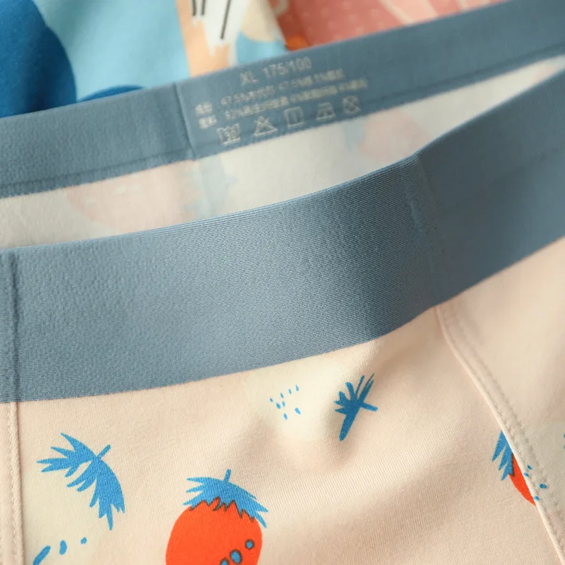 Модные мужские боксеры из хлопка и модала с мультяшным принтом удобное Мужское