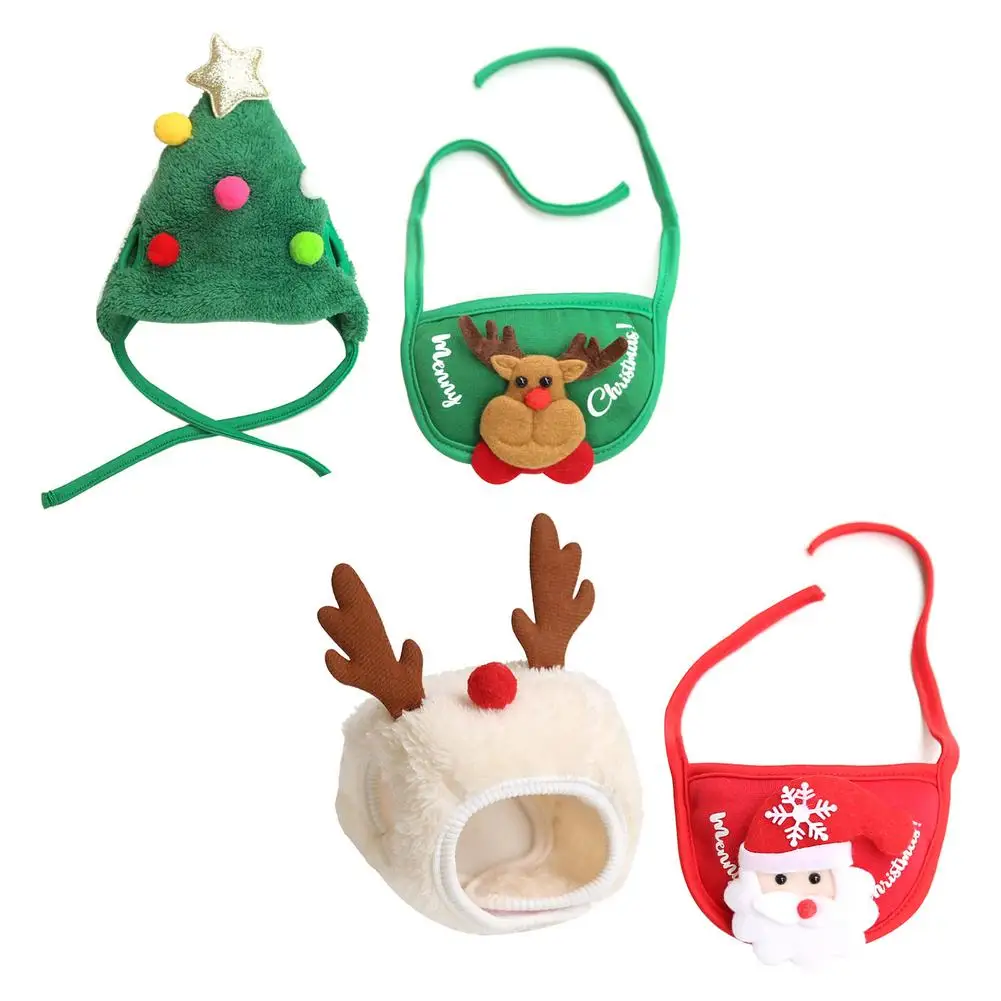 

Pet Birthday Christmas Party Props Dress Up The Cat Pet Birthday Costume Cats/Dogs Crown Hat Saliva Towel Set Pet Birthday Bib