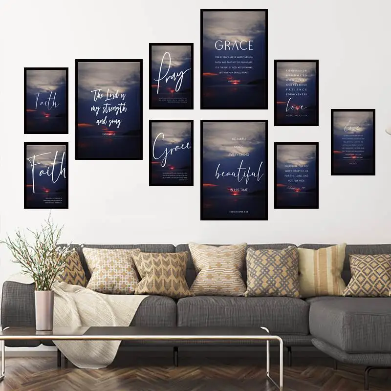 

Christian Scripture Bible Verse work Home Room Decor Art Painting art
