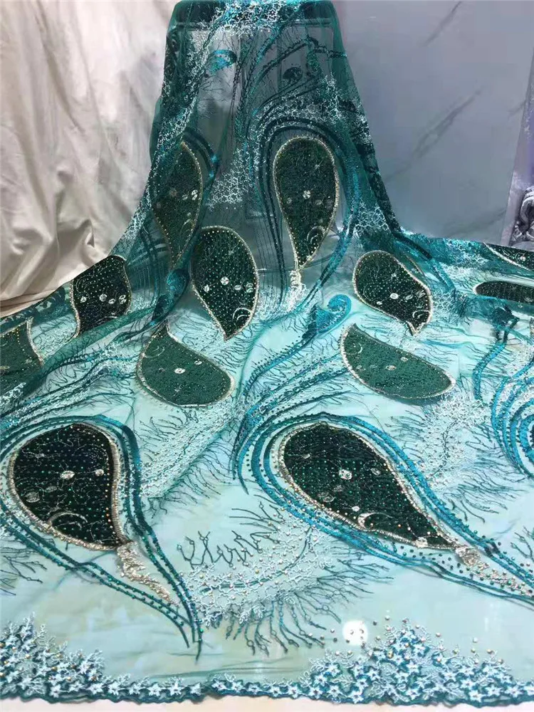 Высокое качество бархат вышитый бисером французская сетка африканская