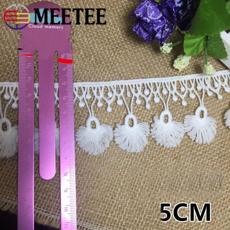 9 ярдов Meetee 5 см хлопок полиэстер кружевная лента шелковая вышивка DIY Одежда