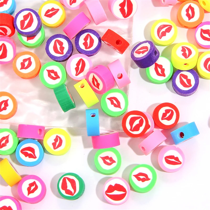 Разделительные бусины из полимерной глины 30 шт./лот 10 мм овальные для губ