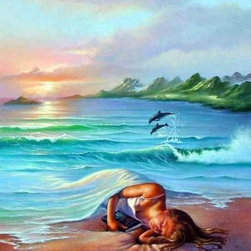 

Full Square drill 5D DIY Diamond painting Sleeping girl Diamond Embroidery Mosaic Cross Stitch Rhinestone decoration