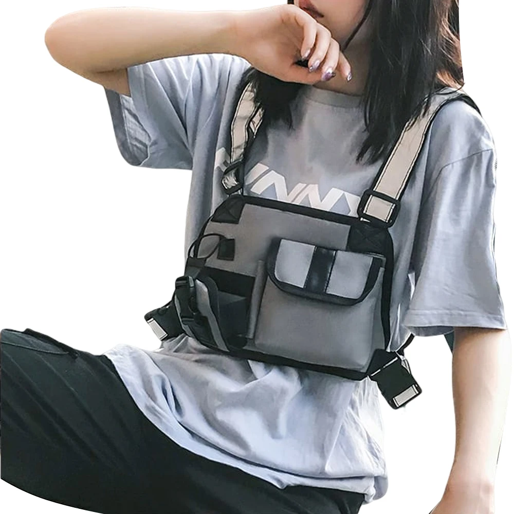 Нейлоновая нагрудная сумка для женщин жилет в стиле хип-хоп уличная