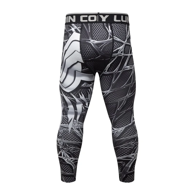 Мужские брюки полной длины модные компрессионные быстросохнущие облегающие