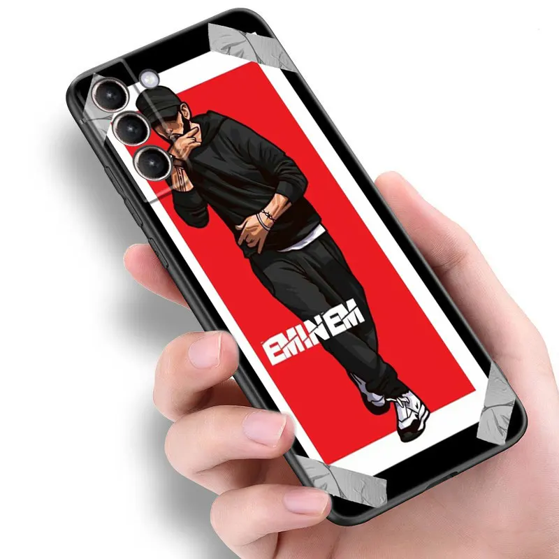Чехол Rapper Eminem для телефона Samsung Galaxy S22 Pro S21 S20 Ultra FE S10 Lite S9 S8 Plus S10E 5G мягкий черный