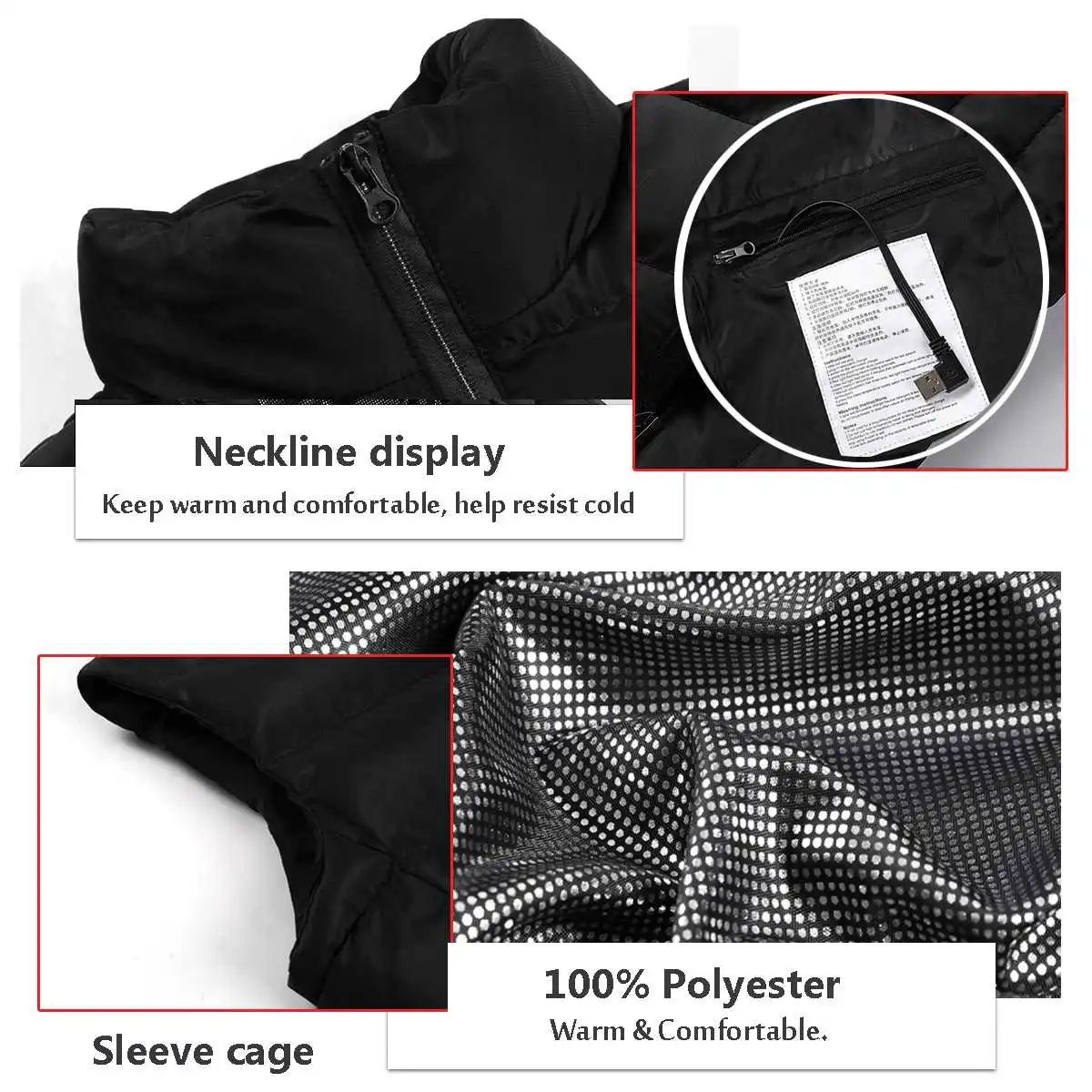 Спортивная куртка с подогревом 9 зон для мужчин и женщин USB-разъемом | Спорт