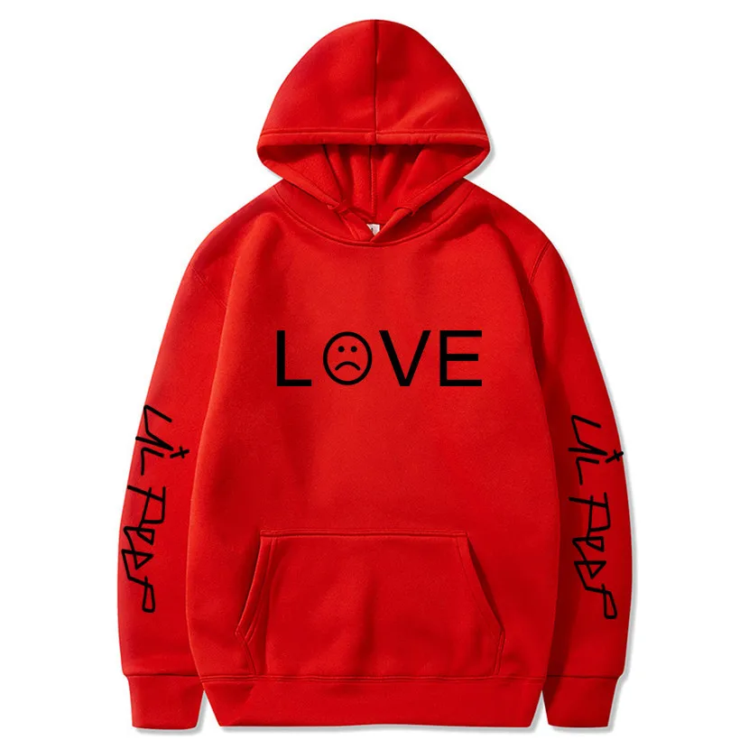 

LOVE LIL PEEP Printing Loose Hoodies Oversized Gothic Harajuku 2021 Hell Boy Hooded Pullover Sudaderas Cry Baby Sweatshirts